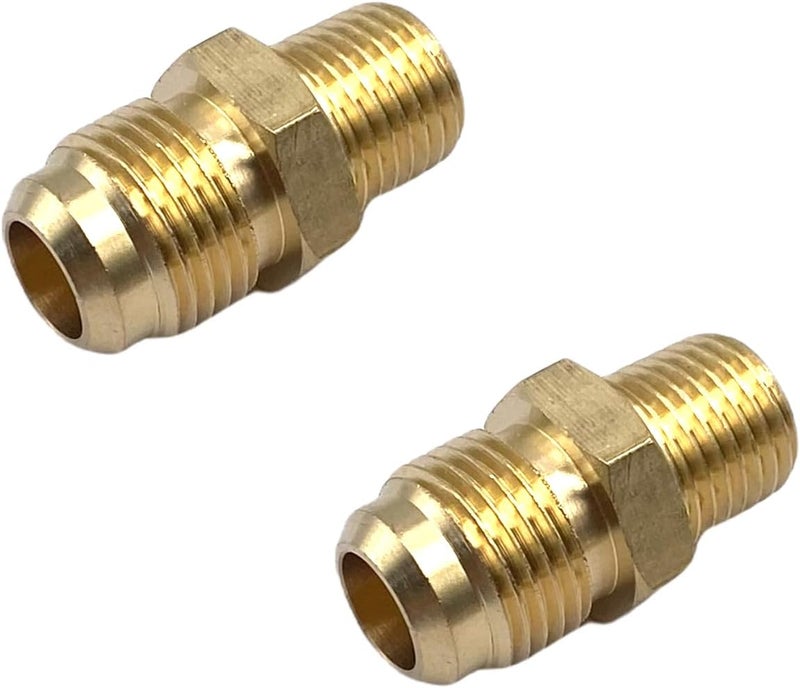 Bumugufu 6 Pcs 3/8 Inch Flare x 1/4 Inch Male NPT Tube Fittings,3/8" Flare to 1/4" NPT Brass Half-Union Gas Adapter for Propane,Refrigeration, Instrumentation and Hydraulic Systems - Image 4